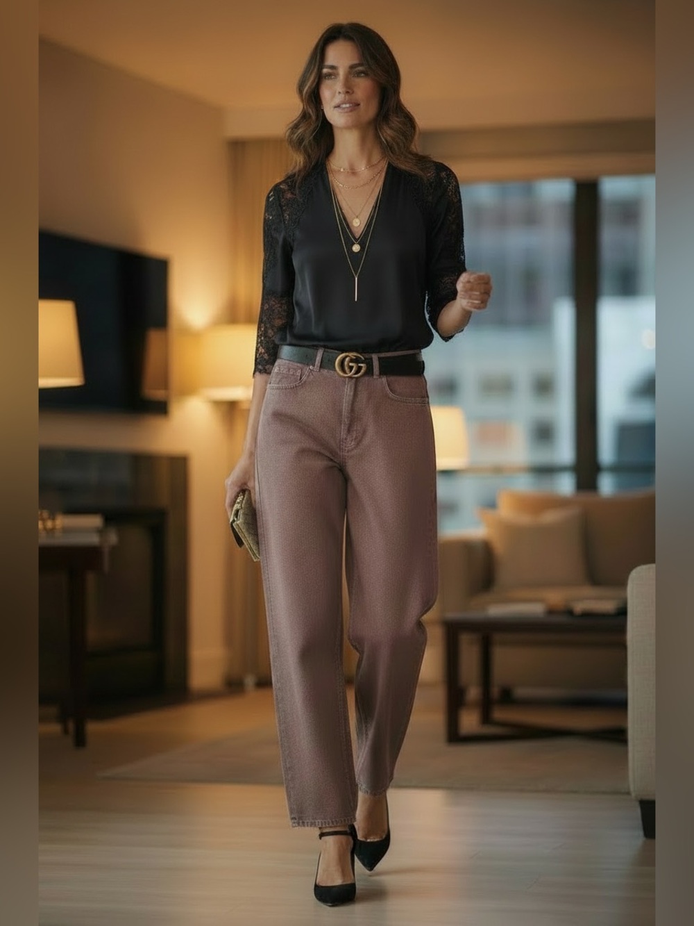Waxed Coated, Rich Burgundy Denim with a Subtle Leather-inspired Sheen